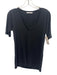 Emerson Fry Size XS Black Linen V Neck Short Sleeve Top Black / XS