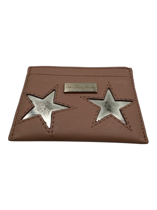 Stella McCartney Pink & Silver Vegan Leather stars Cardholder Wallets Pink & Silver