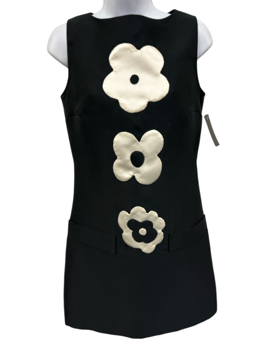 Prada Size Est. XS/S Black & White Polyester & Silk Sleeveless Back Zip Dress Black & White / Est. XS/S