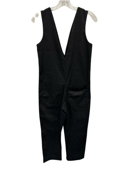 Toit Volant Size XS Black Cotton Front Pockets Plunge V Neck Jumpsuit Black / XS