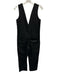 Toit Volant Size XS Black Cotton Front Pockets Plunge V Neck Jumpsuit Black / XS