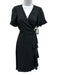 Madewell Size XS Black Triacetate Wrap Ruffle Detail Dress Black / XS