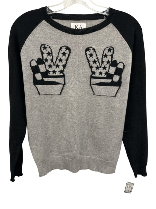 Zoe Karssen Size XS Gray & Black Cashmere Graphic Print Sweater Gray & Black / XS