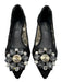 Dolce & Gabbana Shoe Size 35 Black Leather Pointed Toe Lace Kitten Heel Pumps Black / 35