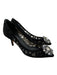 Dolce & Gabbana Shoe Size 35 Black Leather Pointed Toe Lace Kitten Heel Pumps Black / 35