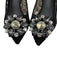 Dolce & Gabbana Shoe Size 35 Black Leather Pointed Toe Lace Kitten Heel Pumps Black / 35