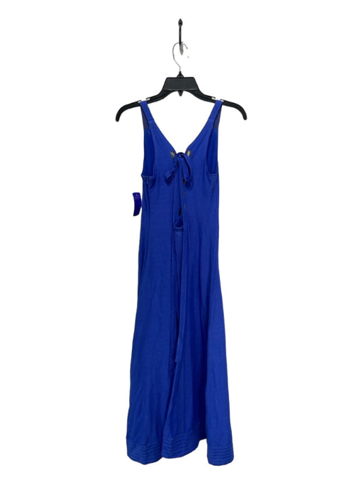 Maeve Size S Indigo Blue Cotton Grommet Detail Sleeveless A-Line Midi Dress Indigo Blue / S