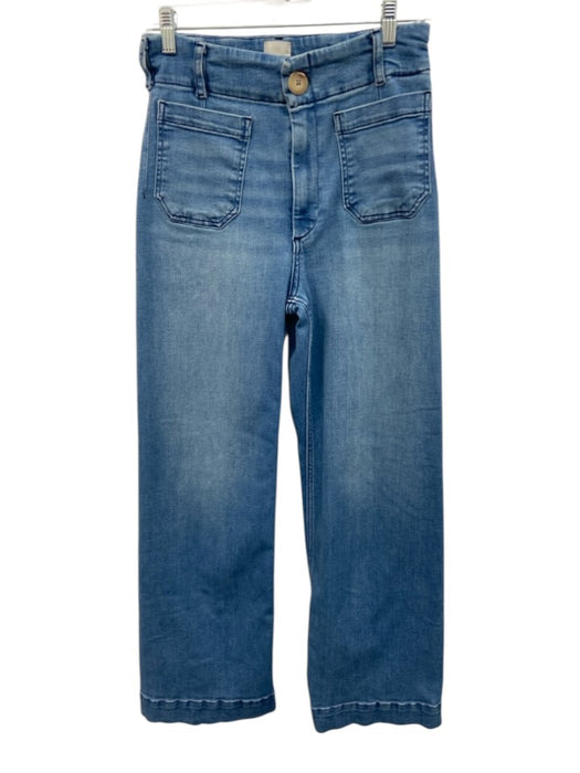 Maeve Size 27 Med Wash Cotton Denim High Rise Patch Pocket Zip & Button Jeans Med Wash / 27