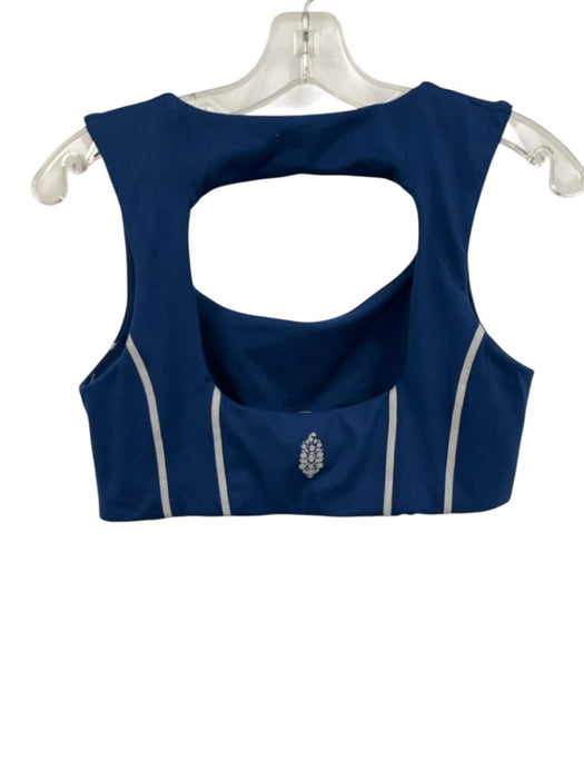 FP Movement Size M/S Blue & Silver Polyester Blend Sleeveless Legging Pant Set Blue & Silver / M/S