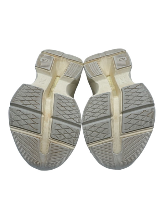 On Cloud Shoe Size 7 White & yellow Rubber Sole Stripe Detail Lace Up Sneakers White & yellow / 7