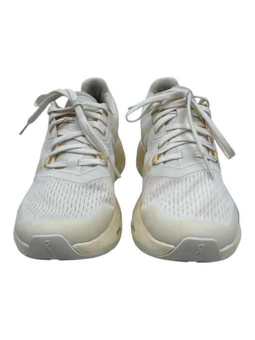 On Cloud Shoe Size 7 White & yellow Rubber Sole Stripe Detail Lace Up Sneakers White & yellow / 7
