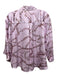 L'agence Size M Purple & Brown Silk Button Up Chain Print Collar Long Sleeve Top Purple & Brown / M