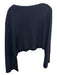 Theory Size L Navy Blue Viscose Blend Ribbed Long Sleeve Crop Top Navy Blue / L