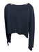 Theory Size L Navy Blue Viscose Blend Ribbed Long Sleeve Crop Top Navy Blue / L