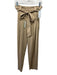 Trina Turk Size M Khaki Beige Viscose Blend Elastic Back Front Pleat Pants Khaki Beige / M