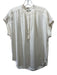 Vince Size M Cream White Silk Short Dolman Sleeve V Neck Quarter Button Top Cream White / M