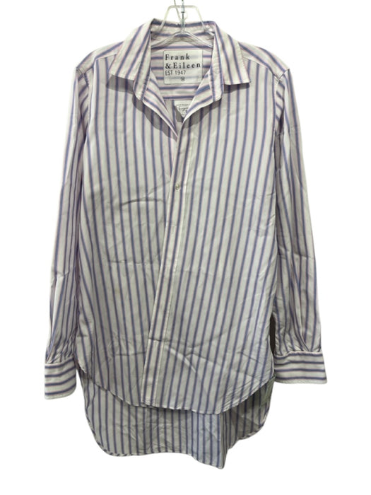 Frank & Eileen Size M White, Blue & Pink Cotton Striped Long Sleeve Top White, Blue & Pink / M