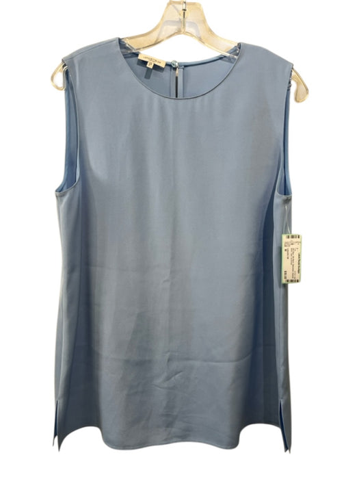 Lafayette 148 Size M Sky Blue Silk Blend Sleeveless Keyhole Back Tank Top Sky Blue / M