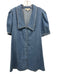 Frame Size M Medium Wash Cotton Short Puff Sleeve Button Front Chambray Dress Medium Wash / M