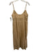 Nicholas Size S Beige Cotton Blend Pleats Sleeveless Midi Back Zip Dress Beige / S