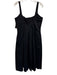 Vince Size 10 Black Cotton Sleeveless A Line Back Zip Midi Dress Black / 10