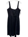 Vince Size 10 Black Cotton Sleeveless A Line Back Zip Midi Dress Black / 10