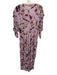 IRO Size 40 Pink & Multi Viscose Split Neck Surplice Floral Print Dress Pink & Multi / 40
