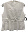 Ganni Size 40 White Cotton Sleeveless Split Neck Back Zip Pleats Top White / 40