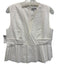 Ganni Size 40 White Cotton Sleeveless Split Neck Back Zip Pleats Top White / 40