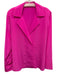 A.L.C. Size 6 Fusica pink Silk Long Sleeve Button Front Split Neck Top Fusica pink / 6