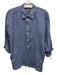 120% Lino Size S Dark Blue Linen Long Sleeve Button Front Mid Rise Pants Set Dark Blue / S