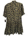 A Piece Apart Size M Green & Black Cotton floral print Button Front Pleats Dress Green & Black / M