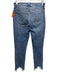 L'agence Size 25 Med Wash Cotton Denim Whiskering Ripped Knee Ripped Hem Skirt Med Wash / 25