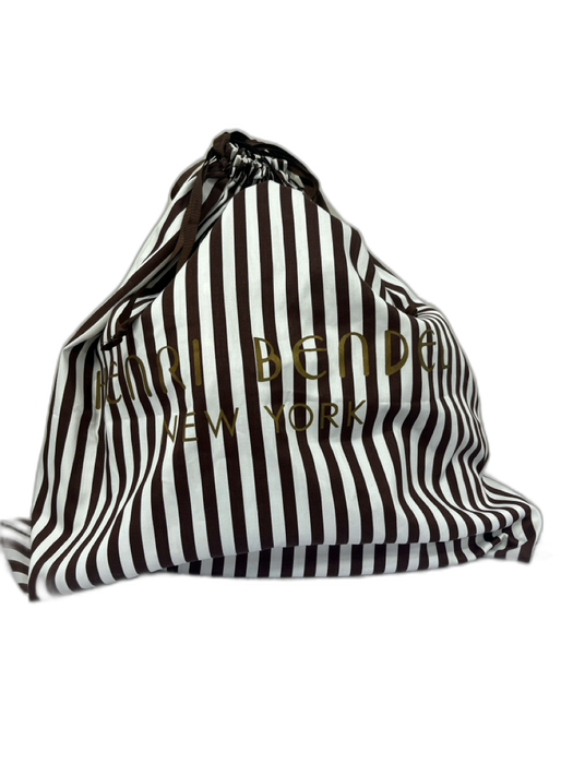 Henri Bendel Black, Brown & Blue Leather Croc Embossed Double Handle Bag Black, Brown & Blue / M