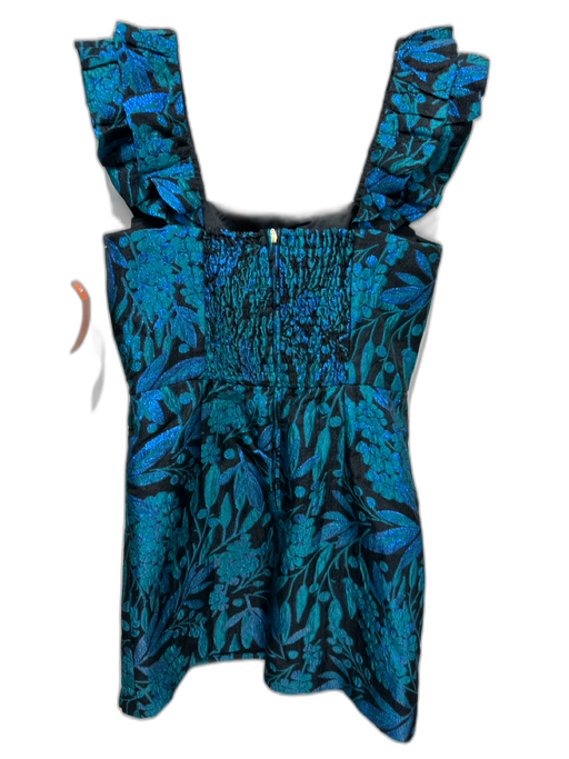 Lilly Pulitzer Size S Black, Blue & Teal Polyester & Nylon Metallic Dress Black, Blue & Teal / S