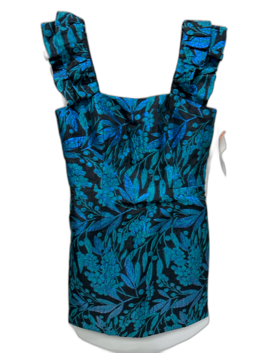 Lilly Pulitzer Size S Black, Blue & Teal Polyester & Nylon Metallic Dress Black, Blue & Teal / S