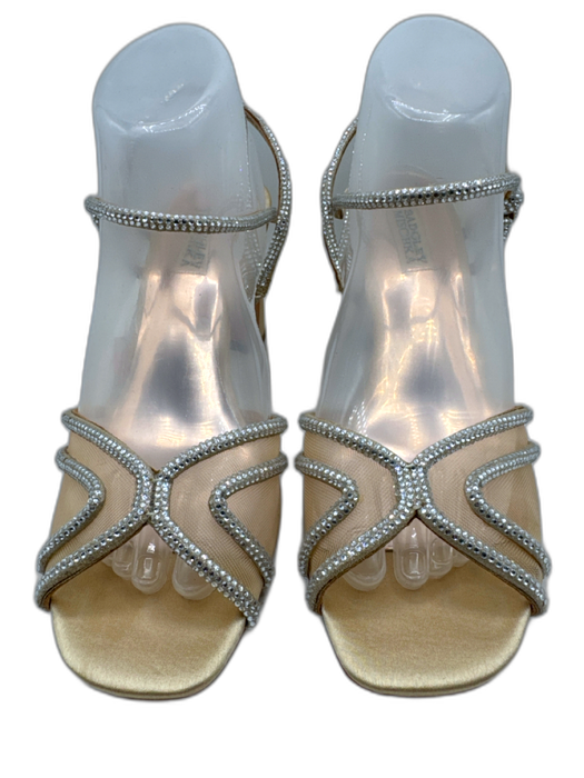 Badgley Mischka Shoe Size 9 Champagne Gold Satin Crystal Embellishments Pumps Champagne Gold / 9