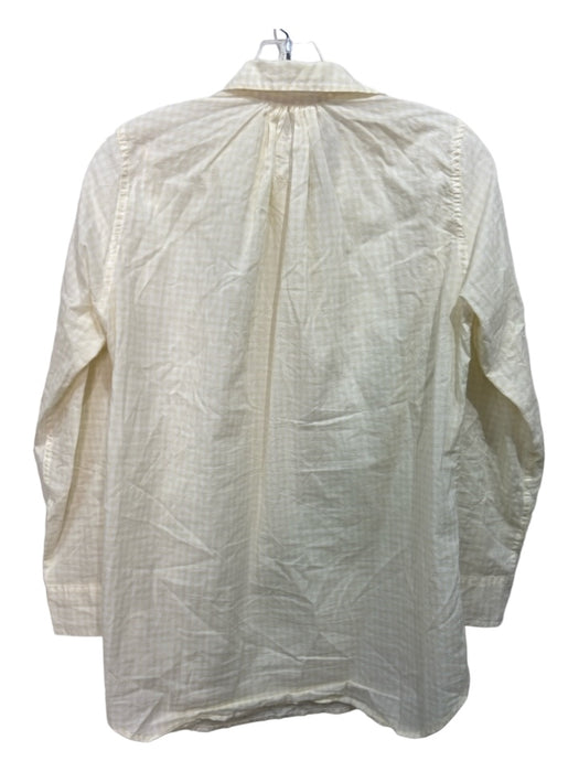 American Colors Size XS White & yellow Cotton Collar Long Sleeve gingham Top White & yellow / XS