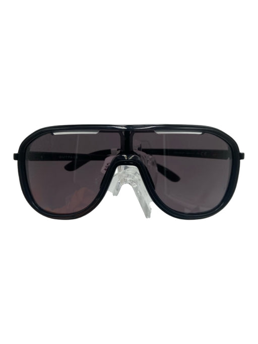 Oakley Black Acetate Shield Style Black Lens Sunglasses Black