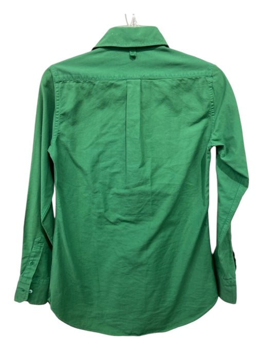 Ann Mashburn Size XS Green Cotton Collared Button Up Long Sleeve Top Green / XS