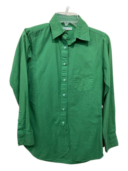 Ann Mashburn Size XS Green Cotton Collared Button Up Long Sleeve Top Green / XS