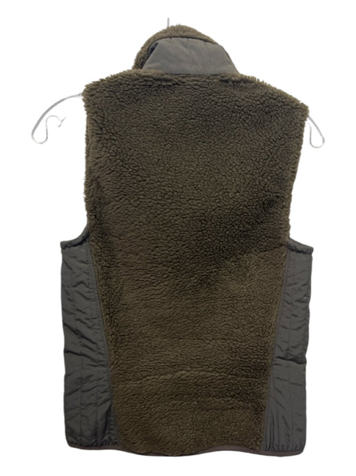 Patagonia Size XS Olive Green Fleece Fabric Block Zip Front Side Pockets Vest Olive Green / XS