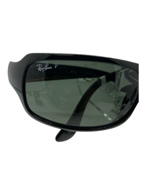 Ray Ban Black Acetate Shiny Wrap Sunglasses Black