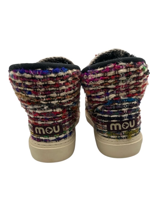 Mou Shoe Size 39.5 Beige & Multi Wool Knit Shearling Lined Platform Sneakers Beige & Multi / 39.5