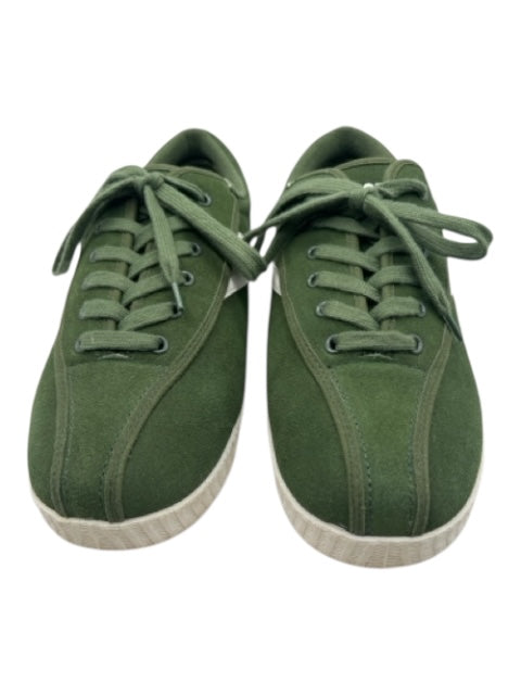 Tretorn Shoe Size 9 Green & White Leather Upper Round Toe Lace Up Sneakers Green & White / 9