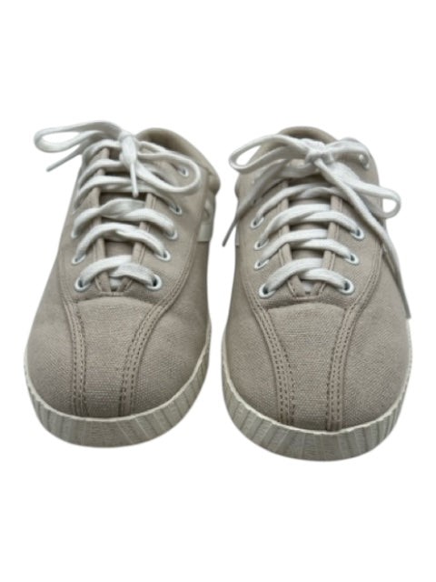 Tretorn Shoe Size 9 Beige & White textile upper Canvas Round Toe Sneakers Beige & White / 9