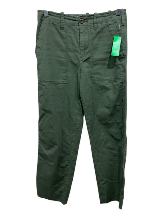 G1 Goods Size 0 Army Green Cotton Cargo Pockets Straight Leg Zip & Button Pants Army Green / 0