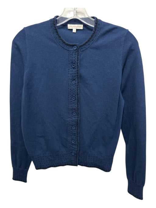 Ann Mashburn Size XS Navy Cotton Blend Long Sleeve Button Up Cardigan Navy / XS