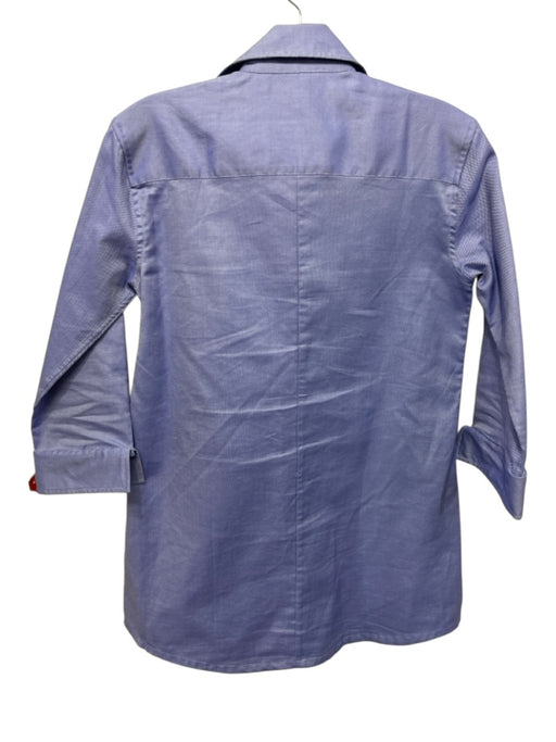 Ann Mashburn Size XS Blue & White Cotton 3/4 Sleeve Split V neckline Shirt Dress Blue & White / XS
