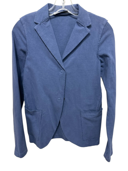 Harris Wharf London Size 38 Slate Blue Cotton Long Sleeve Raw Edge Snaps Jacket Slate Blue / 38